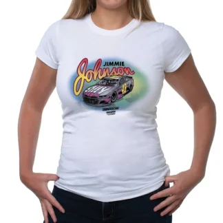 NASCAR Womens Crew Tee - Jimmie Johnson - 7 White by DelSol for Women - 1 Pc T-Shirt (L) - Fresh Bloom Skin - Premium Skincare Solutions for Nourished, Hydrated, and Radiant Skin Every Day