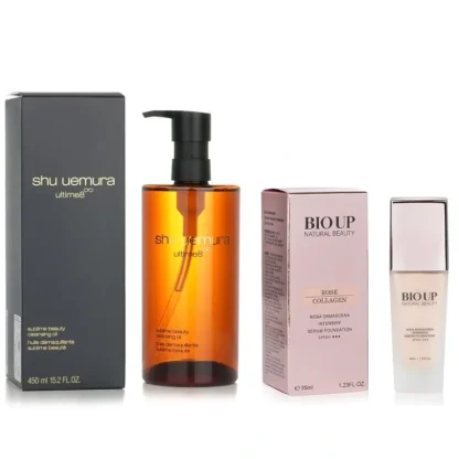Natural Beauty Shu Uemura Beauty Cleansing Oil 450ml + Natural Beauty BIO UP Serum Foundation SPF50 35ml 2pcs - Fresh Bloom Skin - Premium Skincare Solutions for Nourished, Hydrated, and Radiant Skin Every Day