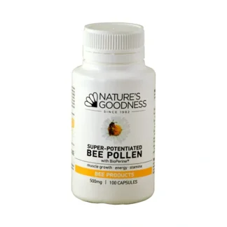 Nature's Goodness Super-Potentiated Bee Pollen with BioPerine 500mg 100c - Fresh Bloom Skin - Premium Skincare Solutions for Nourished, Hydrated, and Radiant Skin Every Day