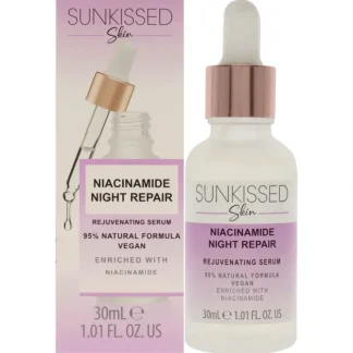 Niacinamide Night Repair Serum by Sunkissed for Unisex - 1.01 oz Serum - Fresh Bloom Skin - Premium Skincare Solutions for Nourished, Hydrated, and Radiant Skin Every Day
