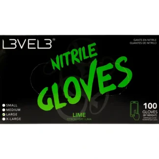 Nitrile Gloves - Lime by L3VEL3 for Unisex - 100 Pc Gloves (L) - Fresh Bloom Skin - Premium Skincare Solutions for Nourished, Hydrated, and Radiant Skin Every Day