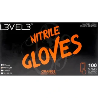 Nitrile Gloves - Orange by L3VEL3 for Unisex - 100 Pc Gloves (M) - Fresh Bloom Skin - Premium Skincare Solutions for Nourished, Hydrated, and Radiant Skin Every Day