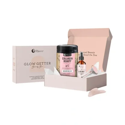 Nutra Organics Glow Getter Beauty Box Quartz Roller(Collagen Glow Mist,Collagen Beauty ,Roller) 225g - Fresh Bloom Skin - Premium Skincare Solutions for Nourished, Hydrated, and Radiant Skin Every Day