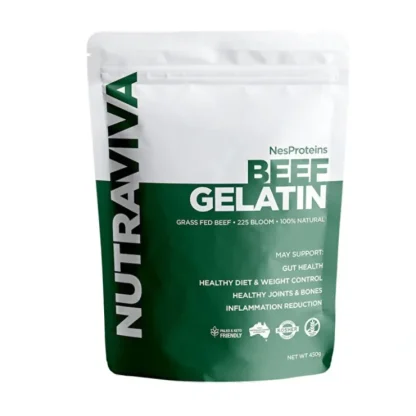Nutraviva Beef Gelatin (Grass Fed) 450g - Fresh Bloom Skin - Premium Skincare Solutions for Nourished, Hydrated, and Radiant Skin Every Day