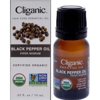 Organic Black Pepper by Cliganic for Unisex - 0.33 oz Oil - Fresh Bloom Skin - Premium Skincare Solutions for Nourished, Hydrated, and Radiant Skin Every Day