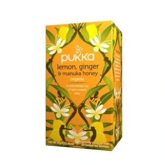 Pukka Lemon, Ginger & Manuka Honey X 20 Tea Bags - Fresh Bloom Skin - Premium Skincare Solutions for Nourished, Hydrated, and Radiant Skin Every Day