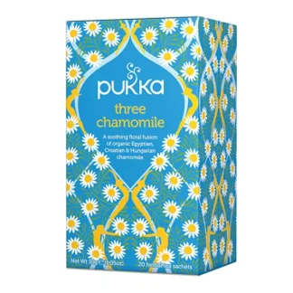 Pukka Organic Three Chamomile x 20 Tea Bags - Fresh Bloom Skin - Premium Skincare Solutions for Nourished, Hydrated, and Radiant Skin Every Day