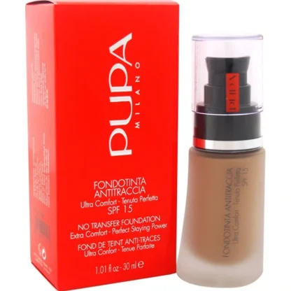 Pupa Milano No Transfer Foundation SPF 15 - 04 Deep Beige - All Skin Types by Pupa Milano for Women - 1.01 oz Foundation - Fresh Bloom Skin - Premium Skincare Solutions for Nourished, Hydrated, and Radiant Skin Every Day