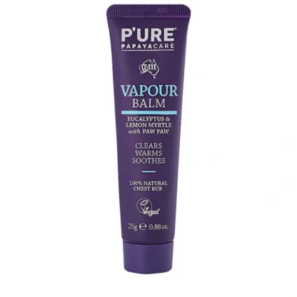 P'URE Papayacare Vapour Balm (Eucalyptus & Lemon Myrtle with Paw Paw) 25g - Fresh Bloom Skin - Premium Skincare Solutions for Nourished, Hydrated, and Radiant Skin Every Day