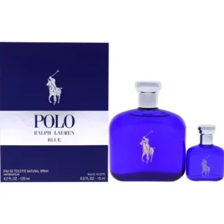 Ralph Lauren Polo Blue by Ralph Lauren for Men - 2 Pc Gift Set 4.2oz EDT Spray, 0.5oz EDT Splash - Fresh Bloom Skin - Premium Skincare Solutions for Nourished, Hydrated, and Radiant Skin Every Day