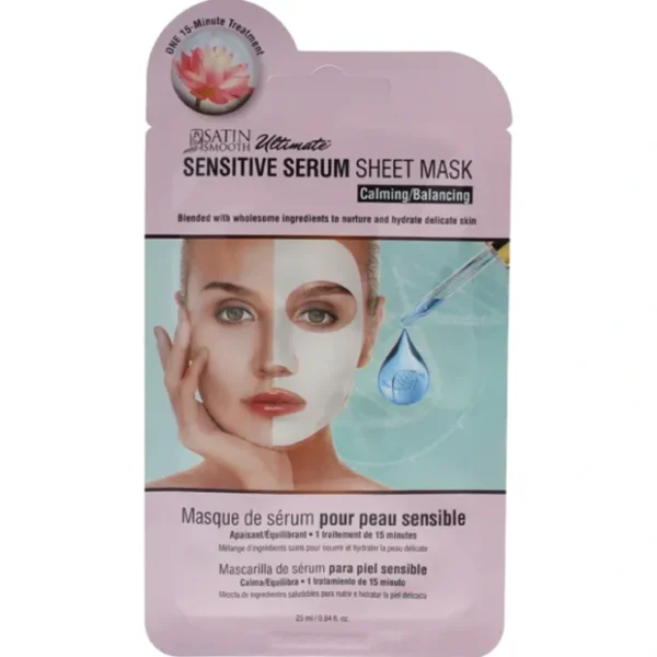 Sensitive Serum Sheet Mask by Satin Smooth for Unisex - 0.84 oz Mask - Fresh Bloom Skin - Premium Skincare Solutions for Nourished, Hydrated, and Radiant Skin Every Day