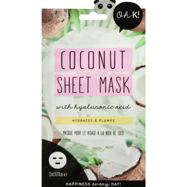 Sheet Mask - Coconut by Oh K! for Unisex - 1 Pc Mask - Fresh Bloom Skin - Premium Skincare Solutions for Nourished, Hydrated, and Radiant Skin Every Day