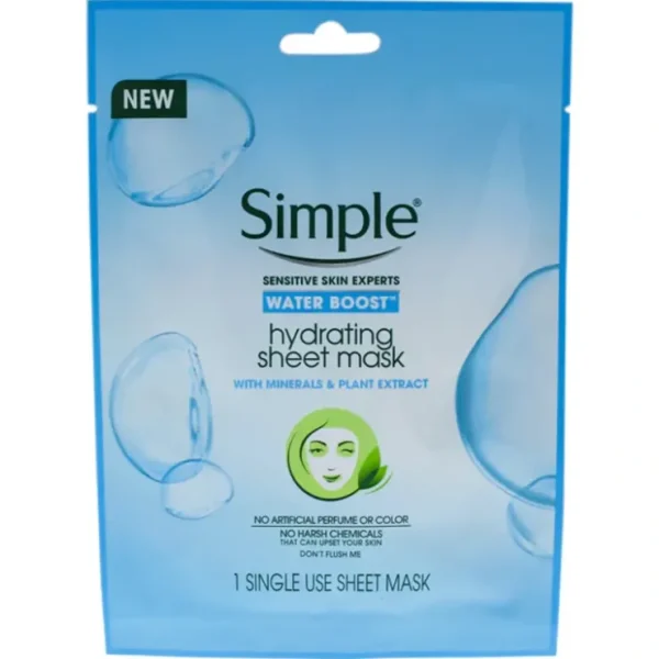 Simple Water Boost Hydrating Sheet Mask by Simple for Women - 1 Pc Mask - Fresh Bloom Skin - Premium Skincare Solutions for Nourished, Hydrated, and Radiant Skin Every Day