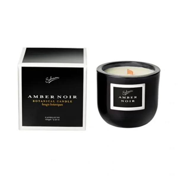 Sohum Grandiflora Botanical Candle Candlette Amber Noir 100g - Fresh Bloom Skin - Premium Skincare Solutions for Nourished, Hydrated, and Radiant Skin Every Day