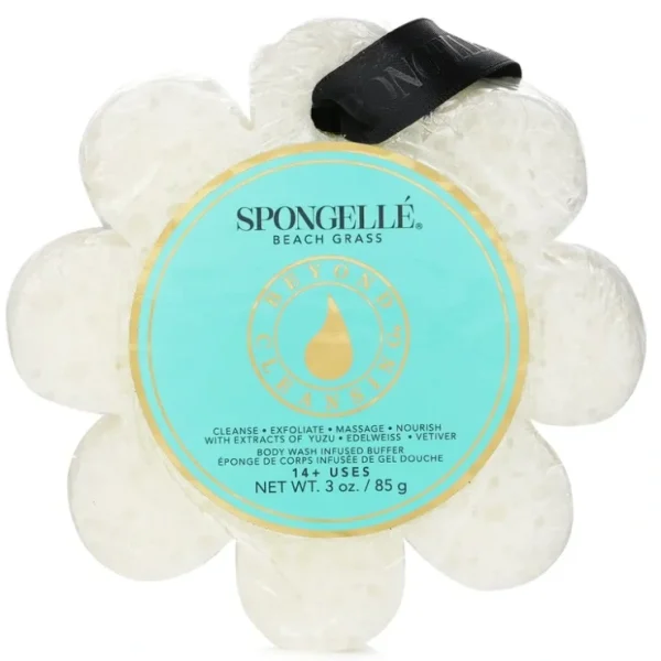 Spongelle Wild Flower Soap Sponge - Beach Grass (White) 1pc/85g - Fresh Bloom Skin - Premium Skincare Solutions for Nourished, Hydrated, and Radiant Skin Every Day