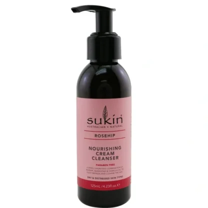 Sukin Rosehip Nourishing Cream Cleanser (Dry & Distressed Skin Types) 125ml/4.23oz - Fresh Bloom Skin - Premium Skincare Solutions for Nourished, Hydrated, and Radiant Skin Every Day