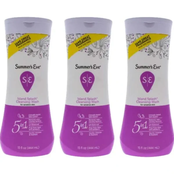 Summers Eve Island Splash Cleansing Wash by Summers Eve for Women - 15 oz Cleanser - Pack of 3 - Fresh Bloom Skin - Premium Skincare Solutions for Nourished, Hydrated, and Radiant Skin Every Day