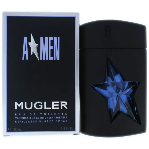 Thierry Mugler (Mugler) Angel by Thierry Mugler for Men - 3.4 oz EDT Spray (Refillable Rubber Spray) - Fresh Bloom Skin - Premium Skincare Solutions for Nourished, Hydrated, and Radiant Skin Every Day