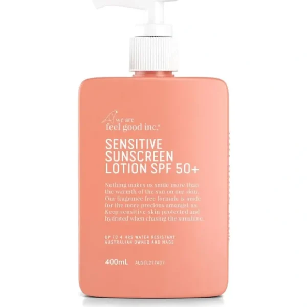 We Are Feel Good Inc. Sunscreen Lotion SPF50+ 400ml - Sensitive - Fresh Bloom Skin - Premium Skincare Solutions for Nourished, Hydrated, and Radiant Skin Every Day