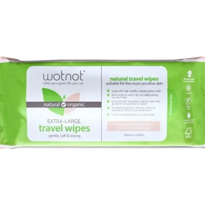 Wotnot Naturals 100% Natural Wipes (Soft Pack Travel Case Refill) x 20 Pack - Fresh Bloom Skin - Premium Skincare Solutions for Nourished, Hydrated, and Radiant Skin Every Day